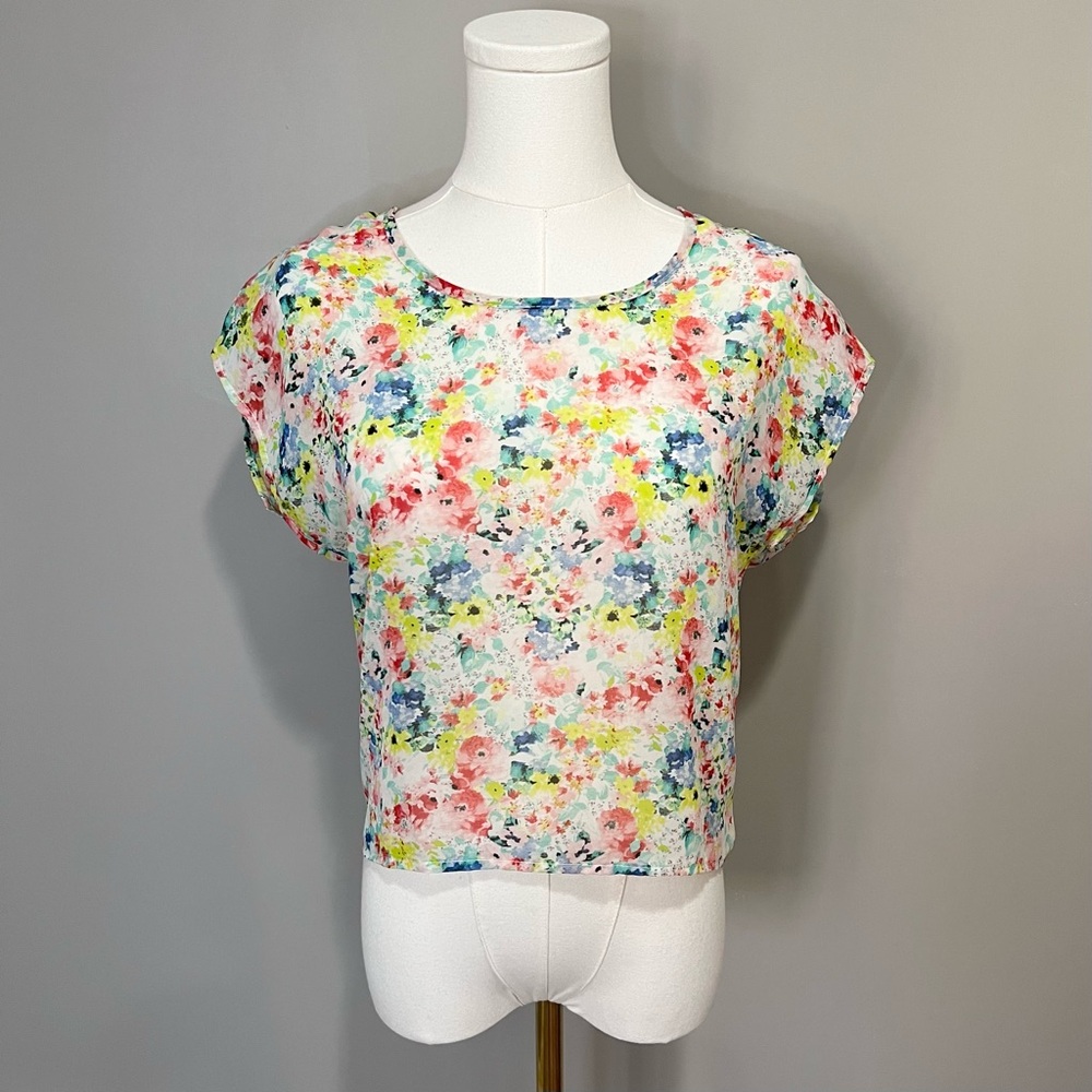 deLiA*s Sheer Floral Blouse Size XS